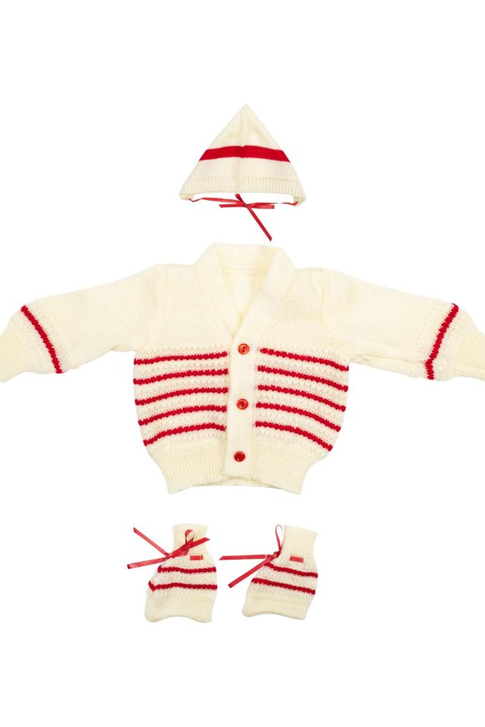 Mee Mee Baby Sweater Sets Offwhite_Maroon